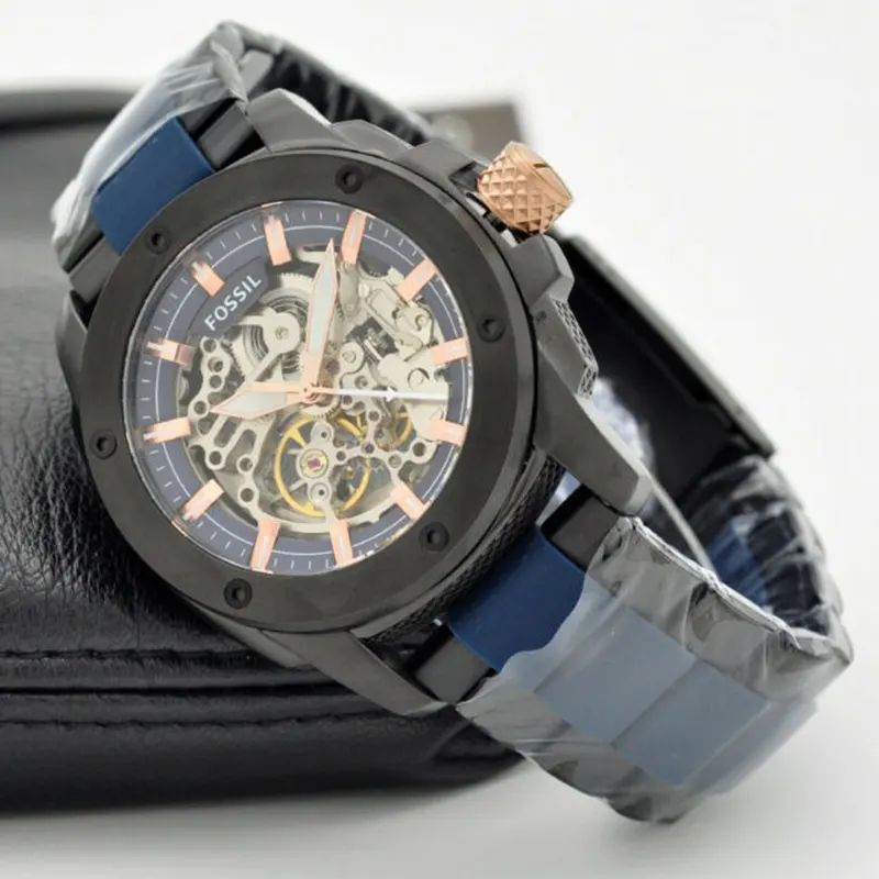 Fossil Modern Machine Skeleton DIal Two-tone Men's Watch- ME3133